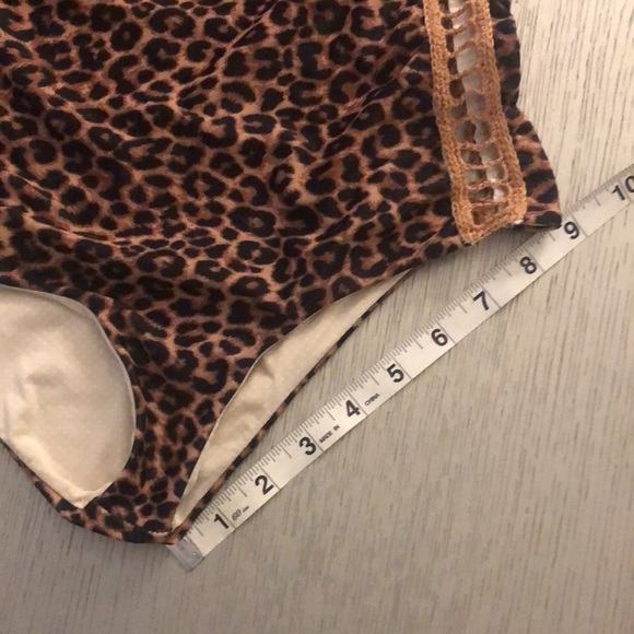 ACACIA swimwear Leopard Print- crochet Strapless Swimsuit  size M - Picture 11 of 15